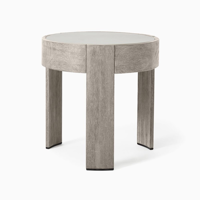 Portside Outdoor Round Concrete Side Table
