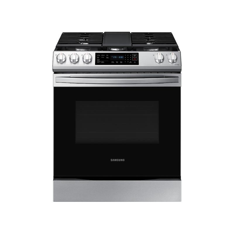 Samsung NX60BG8315SS 6.0 Cu. Ft. Smart Slide-In Gas Range With Air Fry & Convection In Fingerprint Resistant Stainless Steel