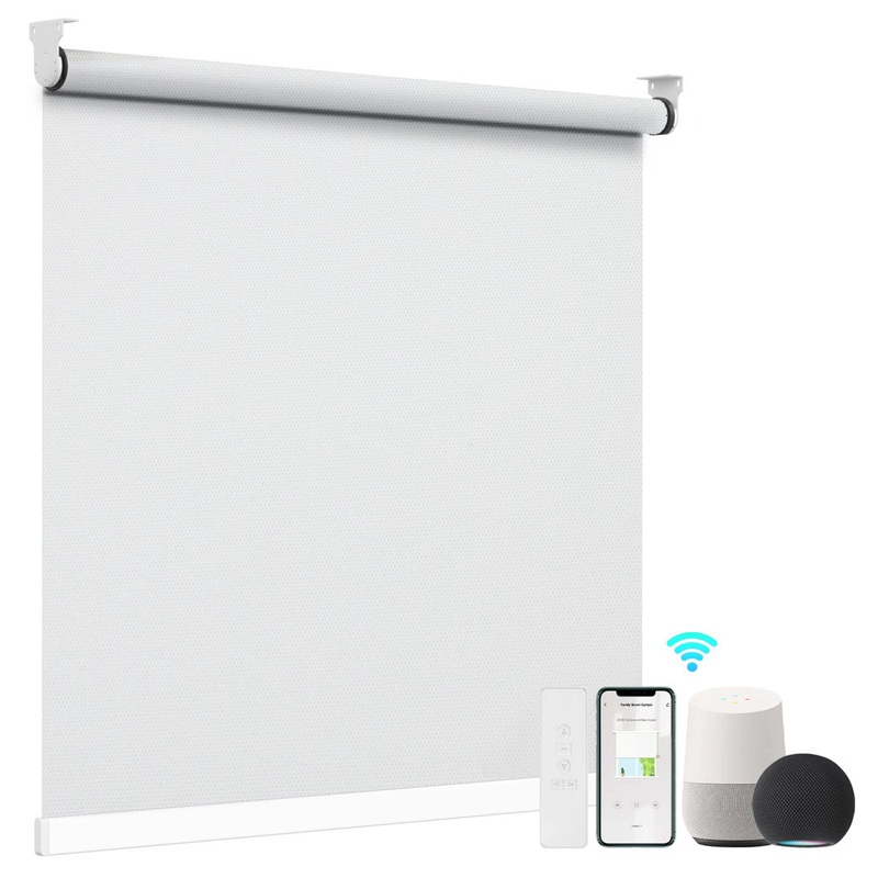 Smart Motorized Blackout White Roller Shade Symple Stuff Blind Size: 35″ W x 42″ L