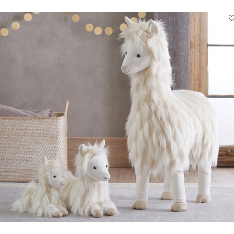 Medium Faux-Fur Plush – Llama