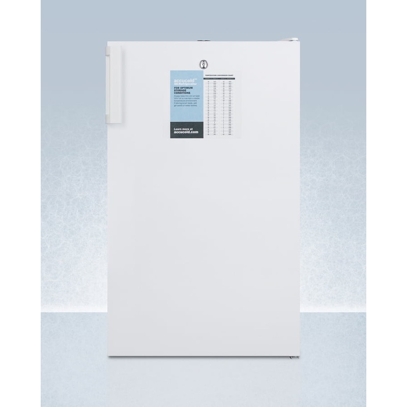 Summit FF511LPRO Freestanding Auto Defrost All-Refrigerator With Lock, Interior Digital Thermostat, Fan, And Access Port For User-Provided Monitoring Equipment