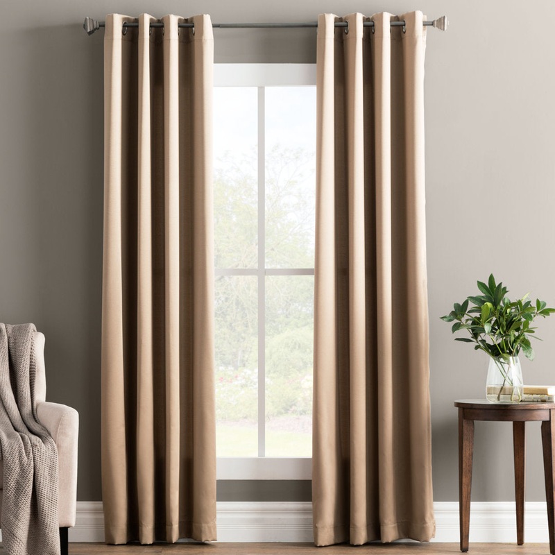Wayfair Basics Room Darkening Grommet Curtain Panel Wayfair Basics Curtain Color: Taupe Size per Panel: 54″ W x 84″ L