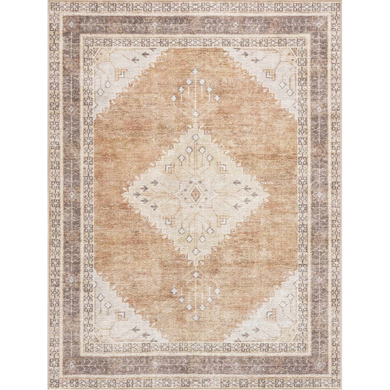 Albar Moroccan Machine Washable Brown Area Rug Foundry Select Rug Size: Rectangle 2’7″ x 4′