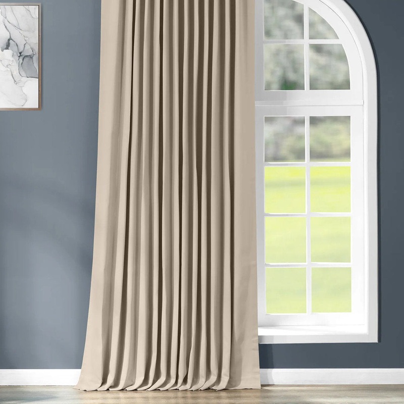 Aldreda Extra Wide Solid Rod Pocket Room Darkening Curtains – Single Panel Drapes Alcott Hill Curtain Color: Classic Taupe Size per Panel: 100″ W x 84″ L
