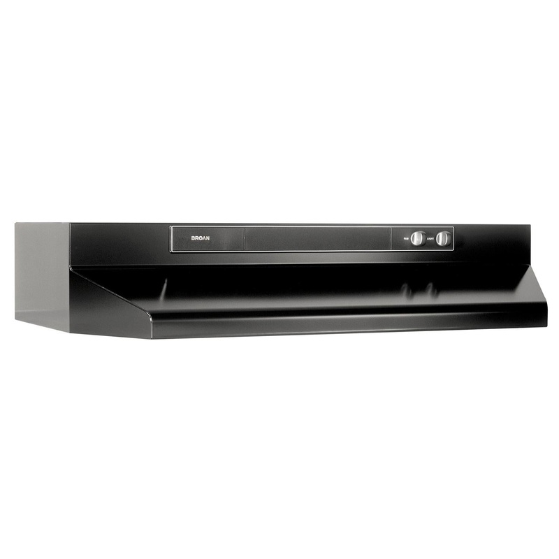 Broan 36-Inch Convertible Under-Cabinet Range Hood, 220 CFM, Black
