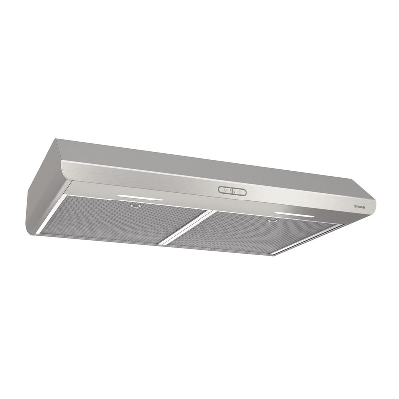 Broan 36-Inch Convertible Under-Cabinet Range Hood, 300 Max Blower CFM, Stainless Steel