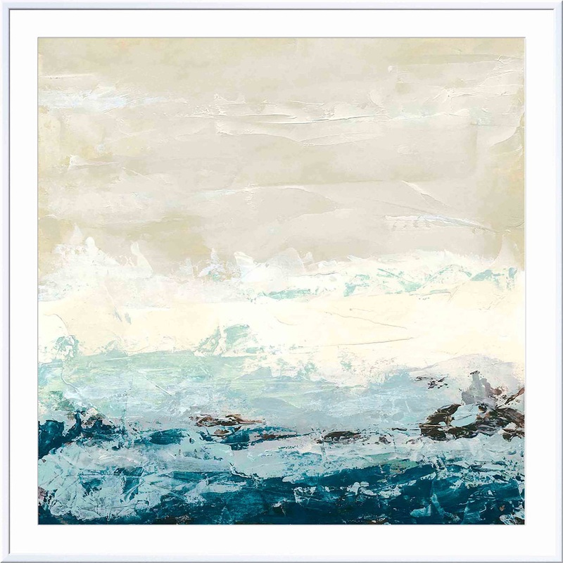 Coastal Currents I by June Erica Vess – Picture Frame Painting Wade Logan Frame Color: Gold Size: 8″H x 12″W