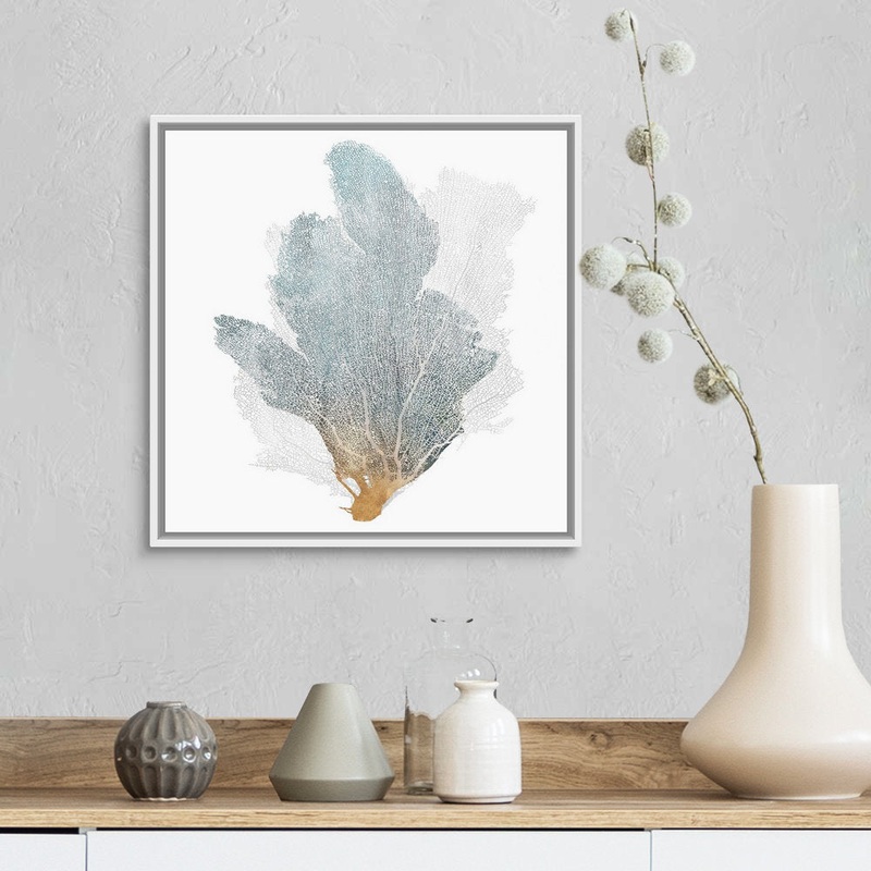 Delicate Coral II by Isabelle Z – Painting Print on Canvas Beachcrest Home Size: 18″ H x 18″ W x 1.75″ D Format: White Floater Framed Canvas