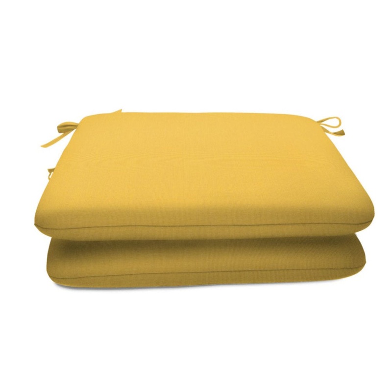 Outdoor Sunbrella Seat Cushion (Set of 2) Sol 72 Outdoor Cushion Color: Spectrum Daffodil Cushion Size: 20″ W x 18″ D