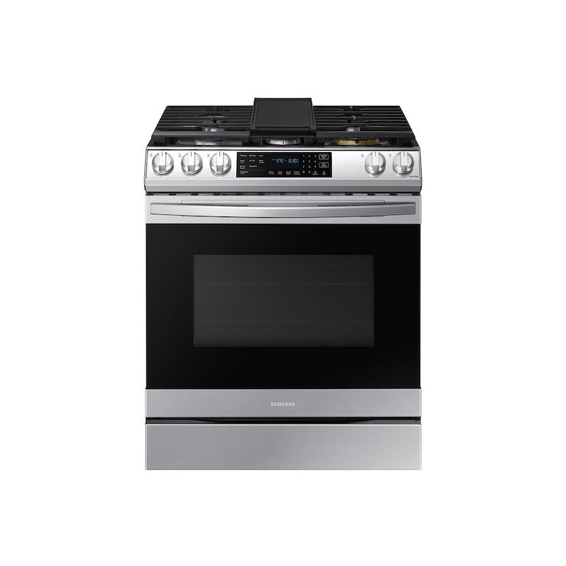 Samsung 6.0 cu. ft. Smart Slide-in Gas Range with Air Fry in Stainless Steel