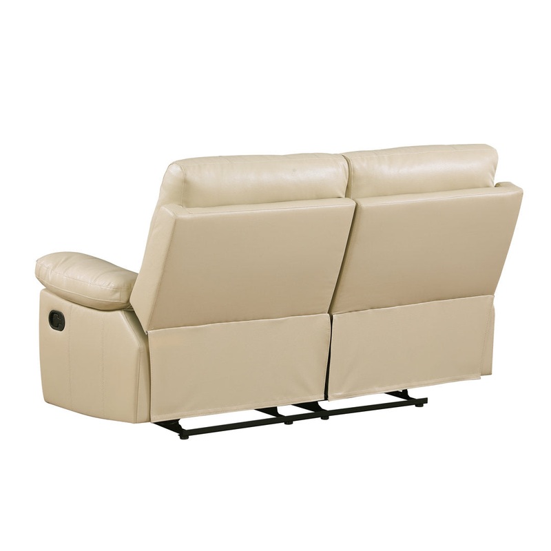 Trower 65″ Faux Leather Pillow Top Arm Reclining Loveseat Red Barrel Studio Upholstery: Beige