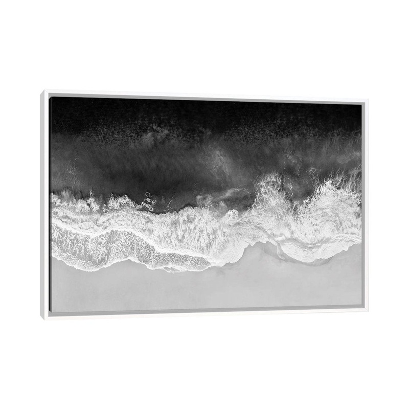 Waves in Black, Gray and White by Maggie Olsen Mercury Row Size: 32″ H x 48″ W x 1.5″ D Format: White Framed