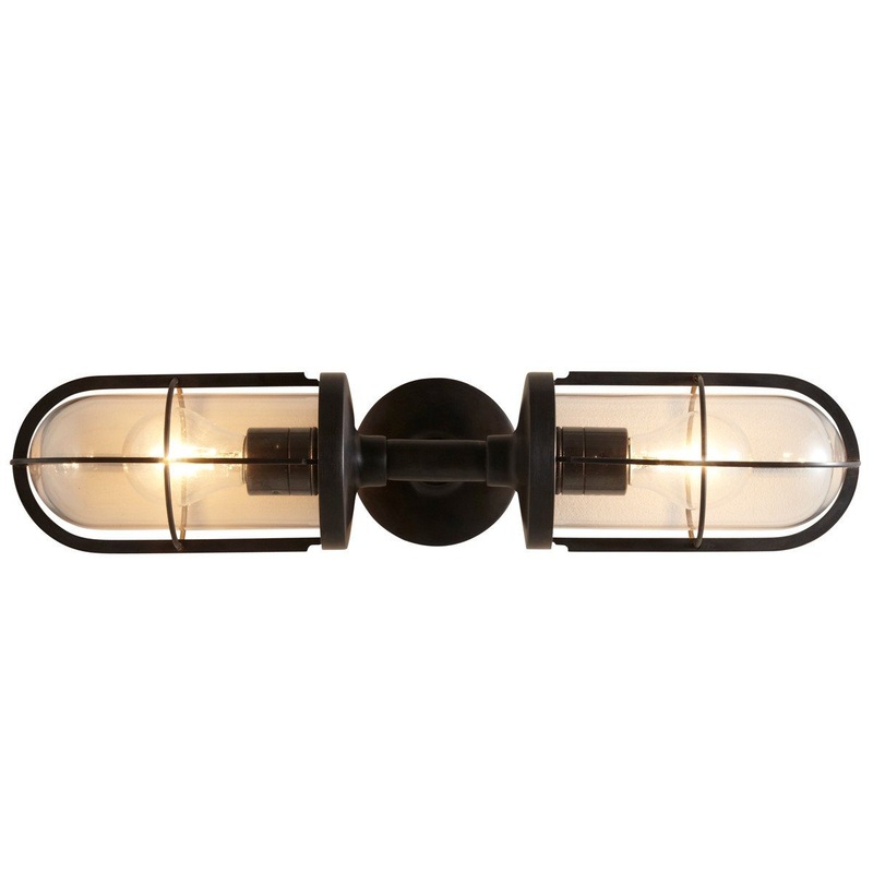 Weatherproof Ships Double Well Glass Wall light