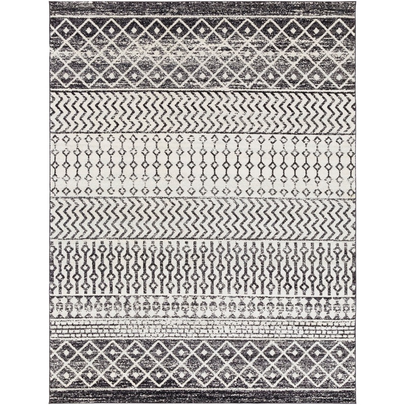 Lashavia Machine Woven Ivory/Dark Charcoal Area Rug Union Rustic Rug Size: Rectangle 3′ x 5′