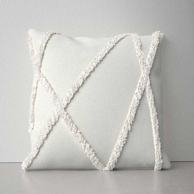 Tracey Square Cotton Pillow Cover & Insert AllModern Color: White Size: 24″H x 24″W Shape: Square