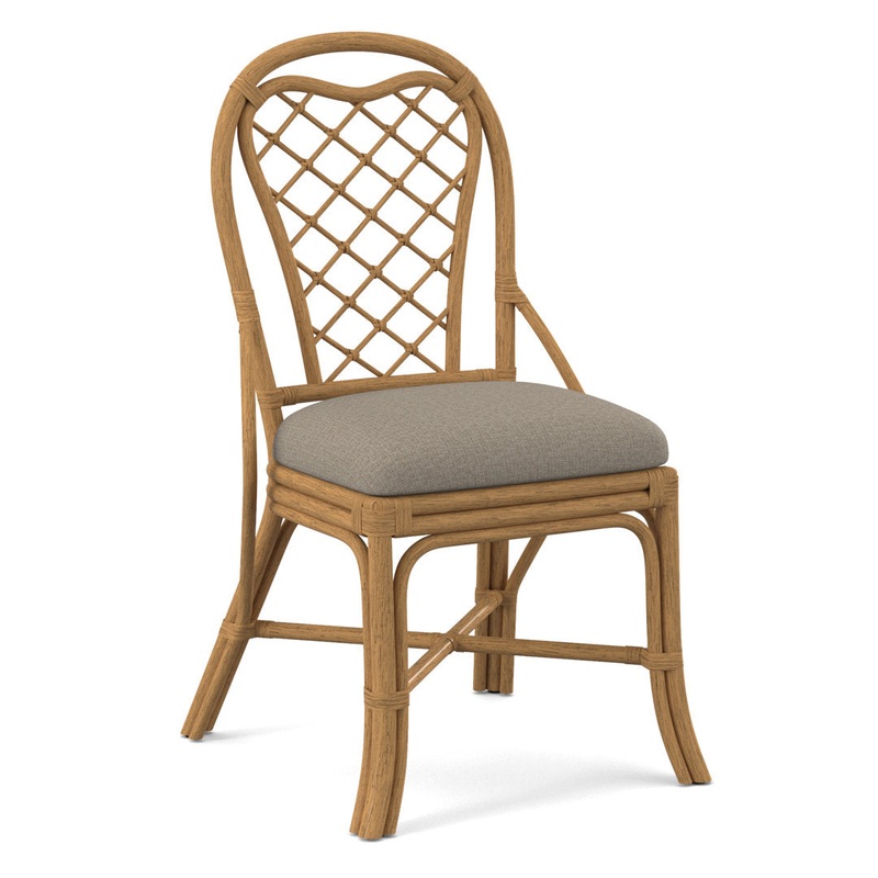 Trellis Back Side Dining Chair Braxton Culler Upholstery Color: Beige Performance Fabric; 0851-73, Frame Color: Honey