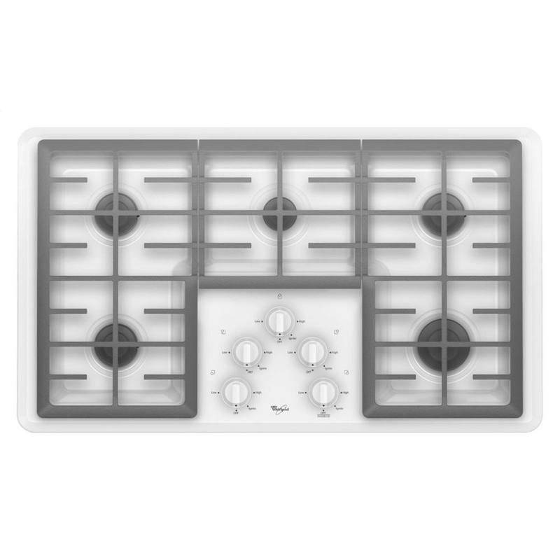 Whirlpool W5CG3625XW 36-inch Gas Cooktop with 12,500 BTU Power Burner