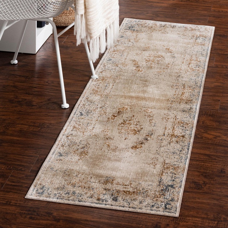 Arlindo Oriental Beige/Brown/Gray/Blue Area Rug Lark Manor Rug Size: Runner 2′ x 8′