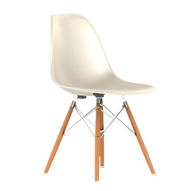 Eames Molded Fiberglass Side Chair with Wood Dowel Base