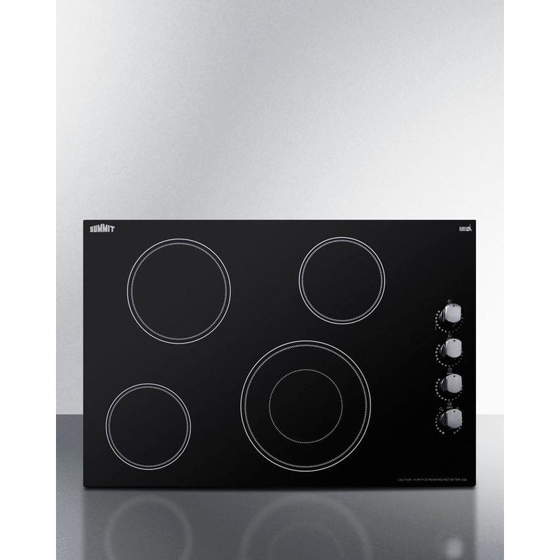 Summit CR4B30MB 30″ Wide 208-240v 4-burner Radiant Cooktop