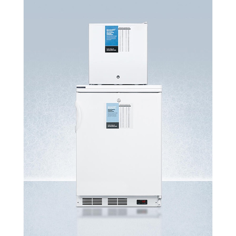 Summit FF7LWFS24LSTACKPRO Ff7Lwpro Auto Defrost All-Refrigerator With Digital Controls And Compact Manual Defrost Fs24Lpro All-Freezer With Stacking Rack, Both With Factory-Installed Probe Holes