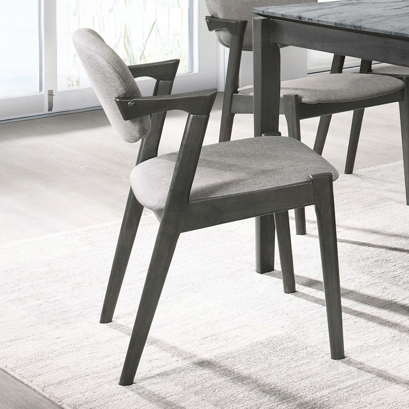 Artresha Upholstered Arm Chair (Set of 2) Wade Logan Leg Color: Black, Color: Fabric Dark Gray
