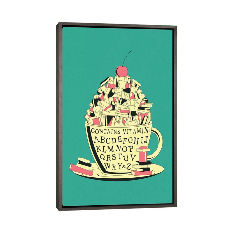 Read II Kids Framed Art East Urban Home Size: 60″ H x 40″ W x 1.5″ D Format: Dark Rustic Gray Framed Canvas