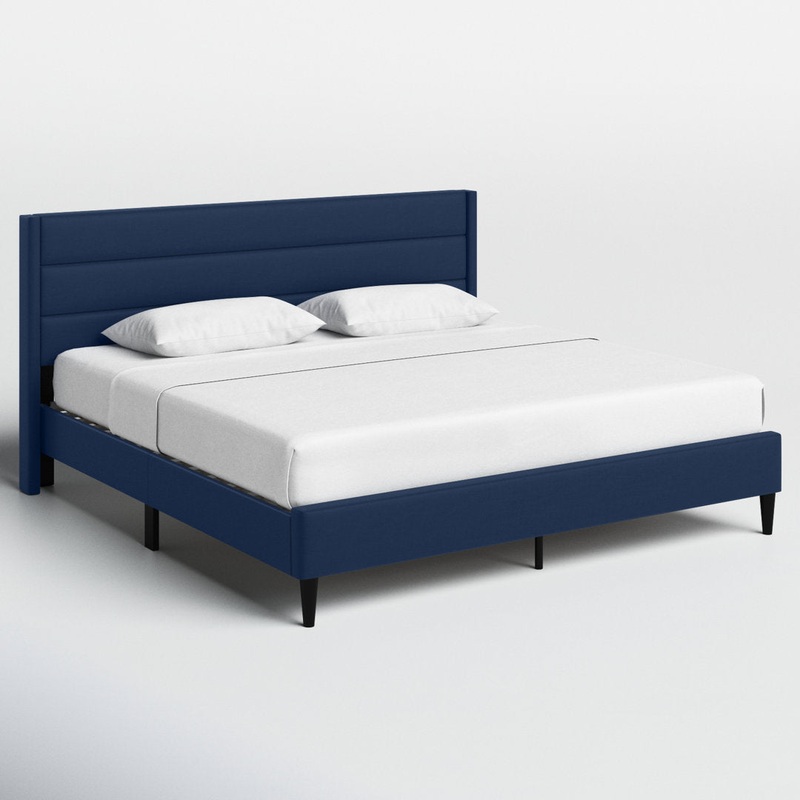 Scarlett Upholstered Platform Bed with Triple-Lined Headboard Mercury Row Color: Cobalt Size: King