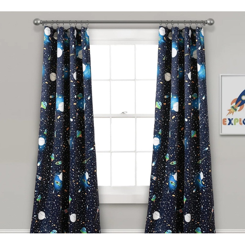 Universe Polyester Room Darkening Curtain Pair