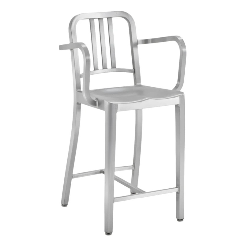 Emeco Navy Counter Stool With Arms