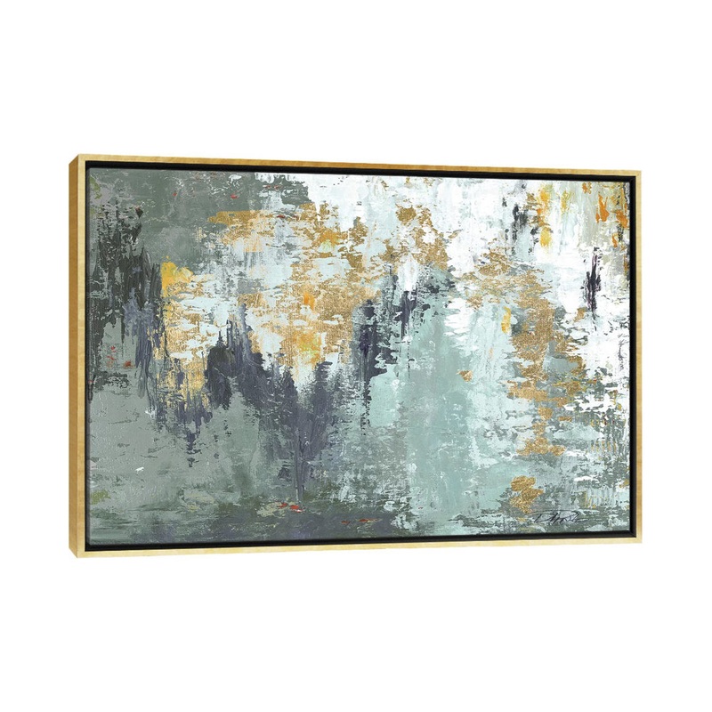 Gold Magic by Patricia Pinto – Painting Print East Urban Home Mat Color: No Mat Size: 18″ H x 26″ W x 1.5″ D Format: Gold Framed Canvas