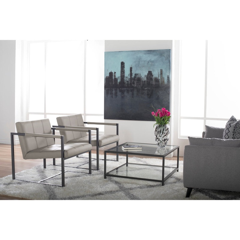 Holbeach 27.5″ Wide Tufted Armchair Ivy Bronx Fabric: Off-White Mushroom Faux Leather