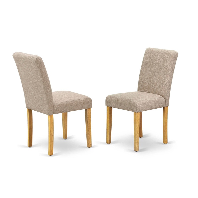 Janeen Upholstered Parsons Chair (Set of 2) Lark Manor Leg Color: Light Tan, Color: Oak