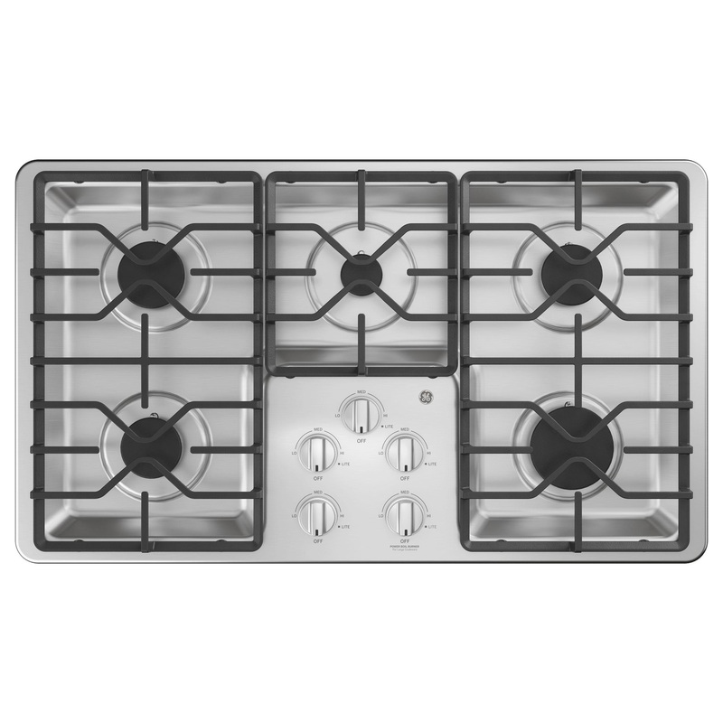 JGP3036SLSS GE 36″ Built-In Gas Cooktop with Dishwasher-Safe Grates