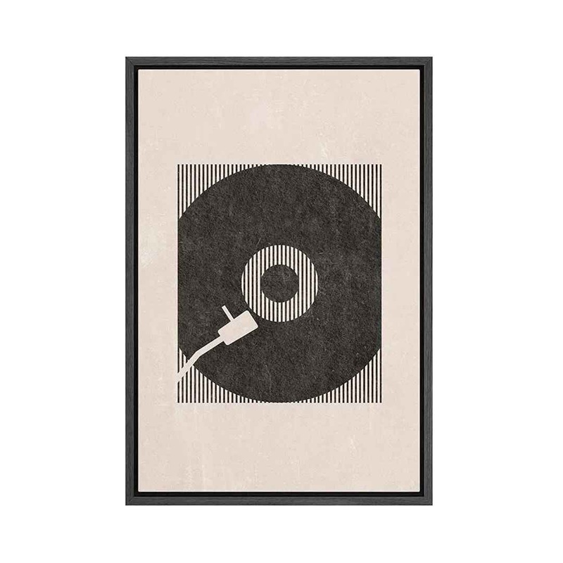 Music Record Player Boho Wall Art with Frame I