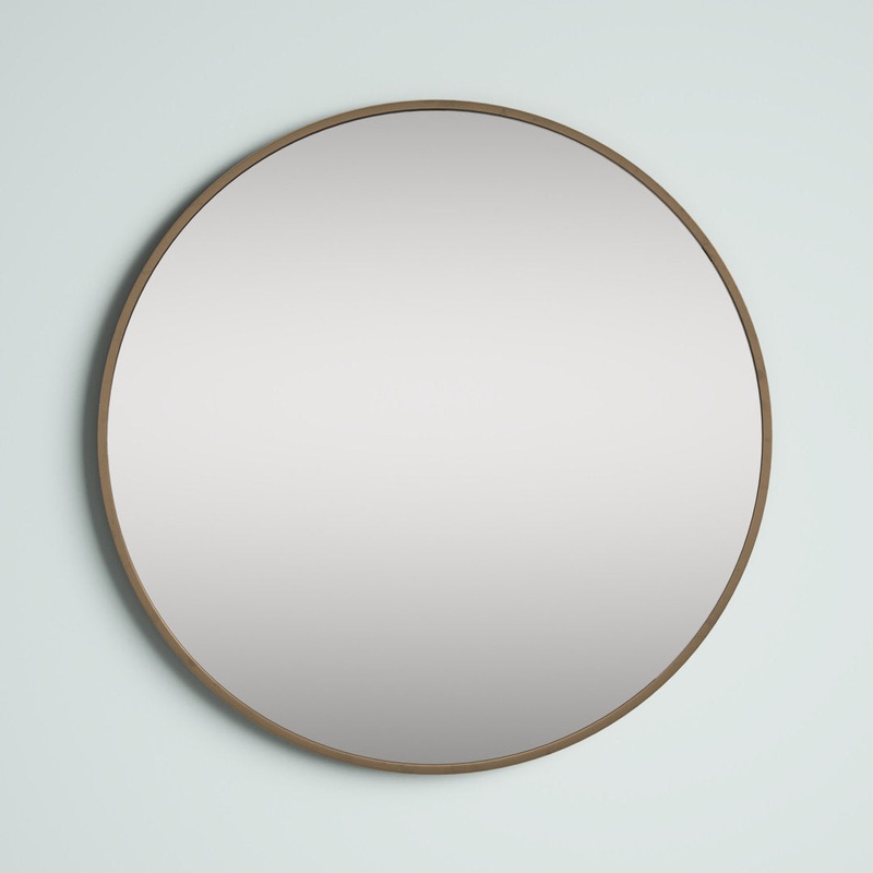 Sabine Metal Round Wall Mirror RE/FINE Size: 48″ x 48″ Finish: Brass
