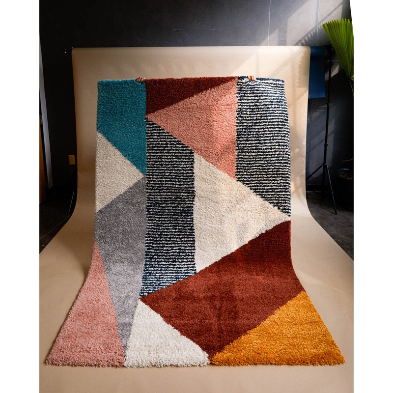 Satterlee Geometric Orange/Gray/Brown Area Rug Mercury Row Rug Size: Rectangle 5’3″ x 7′