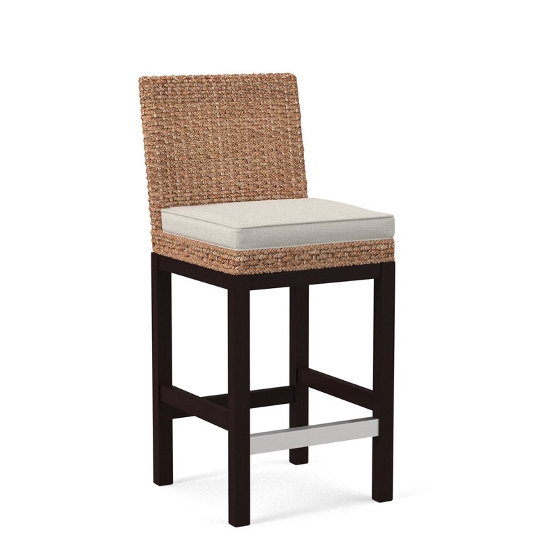Seagrass Top Counter Stool Braxton Culler Leg Color: Java Finish Body Fabric: White Performance Fabric; 0851-94