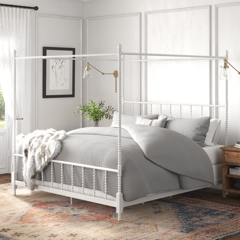 Frankie Low Profile Canopy Bed Kelly Clarkson Home Color: White Size: King
