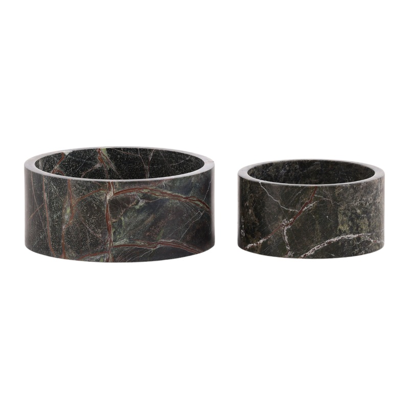 Nature’s Embrace Dual-Piece Green Marble Bowl Set