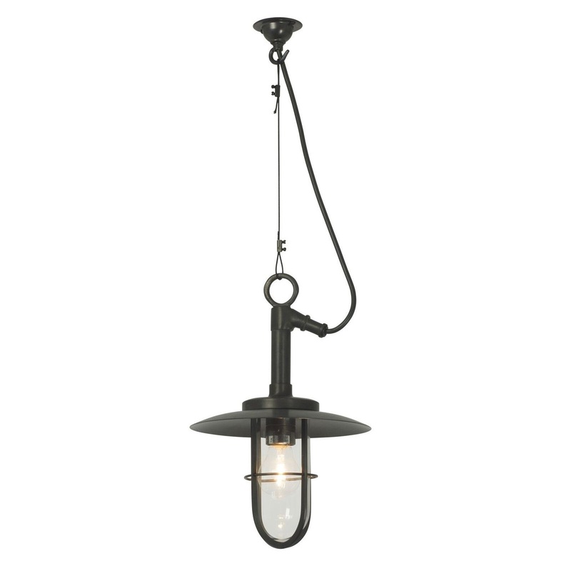 Ship’s Well Glass Pendant Light With Visor