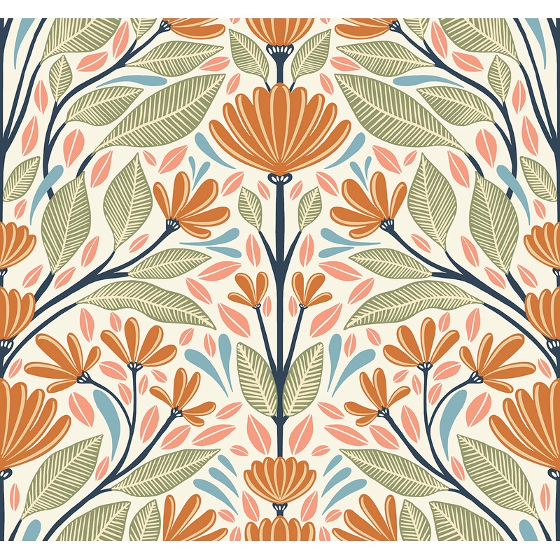 Summer House Carmela Folk Floral Wallpaper