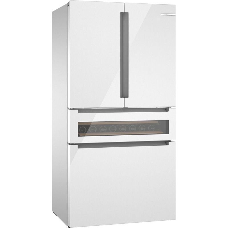Bosch B36CL81ENW 800 Series French Door Bottom Mount Refrigerator, Glass Door 36″ White