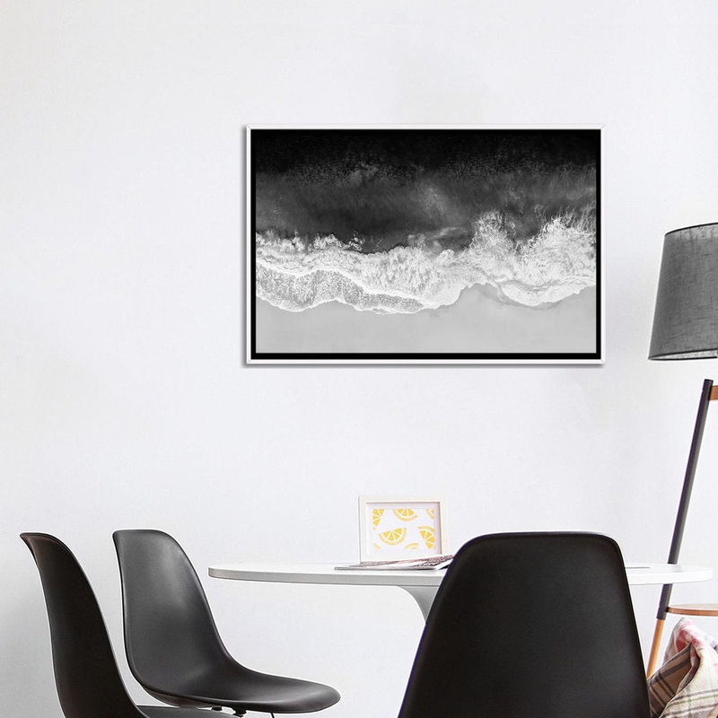 Waves in Black, Gray and White by Maggie Olsen Mercury Row Size: 26″ H x 40″ W x 1.5″ D Format: White Framed