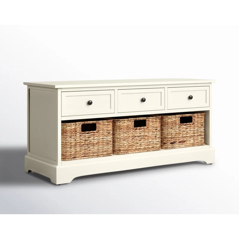 Adayla Solid Wood Drawers Storage Bench