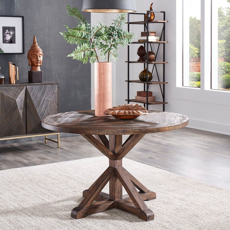 Ashbaugh Pedestal Dining Table Greyleigh Color: Brown Size: 59.52″ L x 59.52″ W