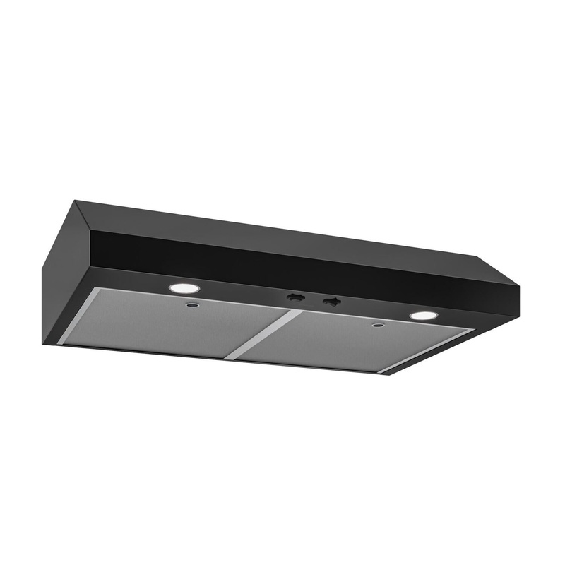 Broan GLA1423BL Glacier 42-Inch 350 MAX Blower CFM 1.5 Sones Black Range Hood