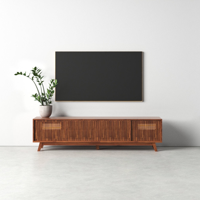 Burton 79” Media Console AllModern Color: Brown