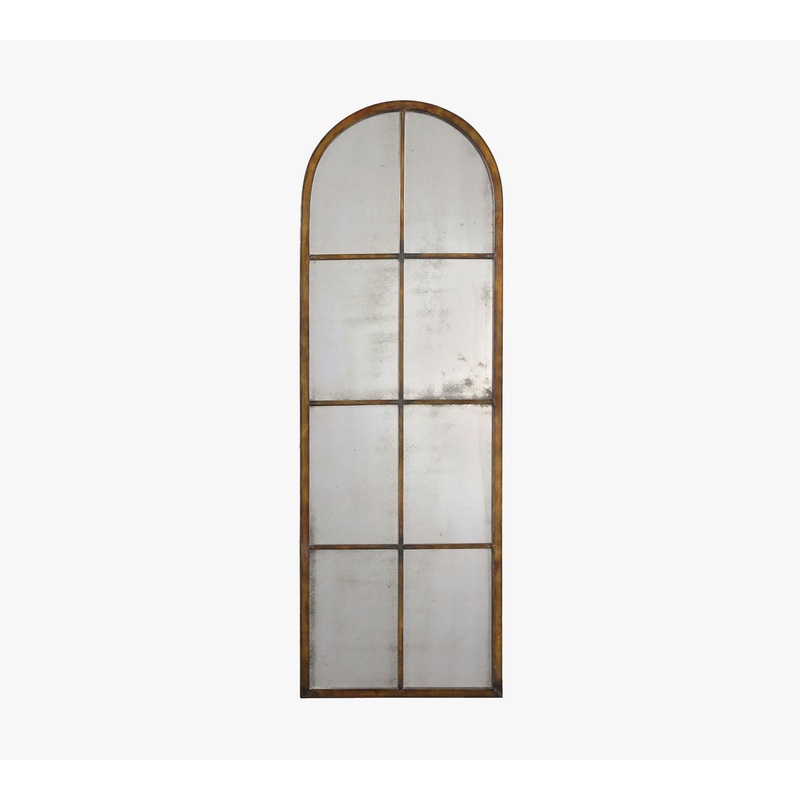 Eva Skinny Windowpane Arch Wall Mirror