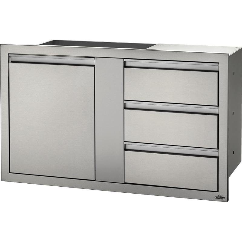 Napoleon Bbq BI42241D3DR 42 x 24 inch Large Single Door & Triple Drawer and Triple Drawer, Stainless Steel